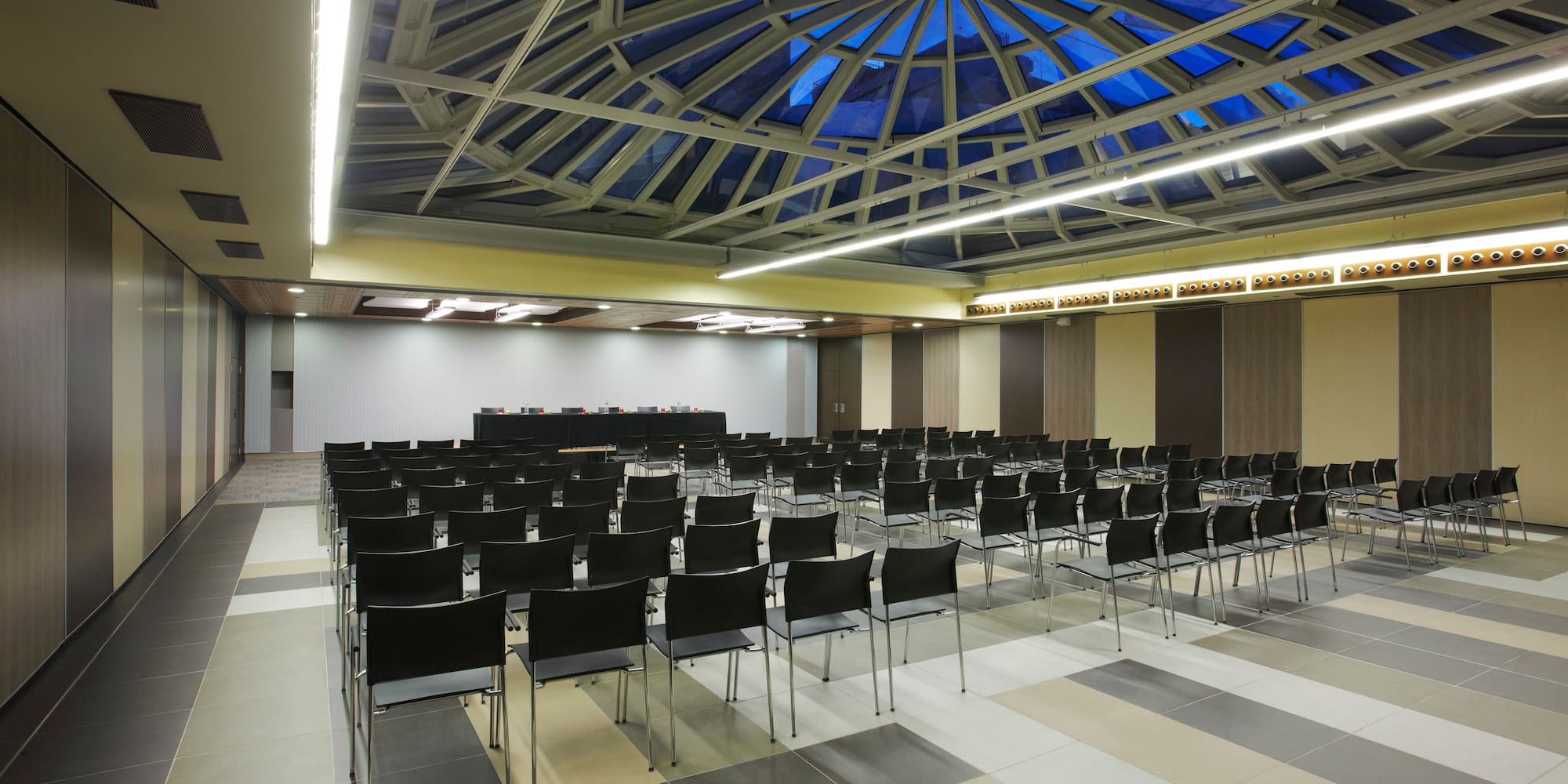 a room with many chairs