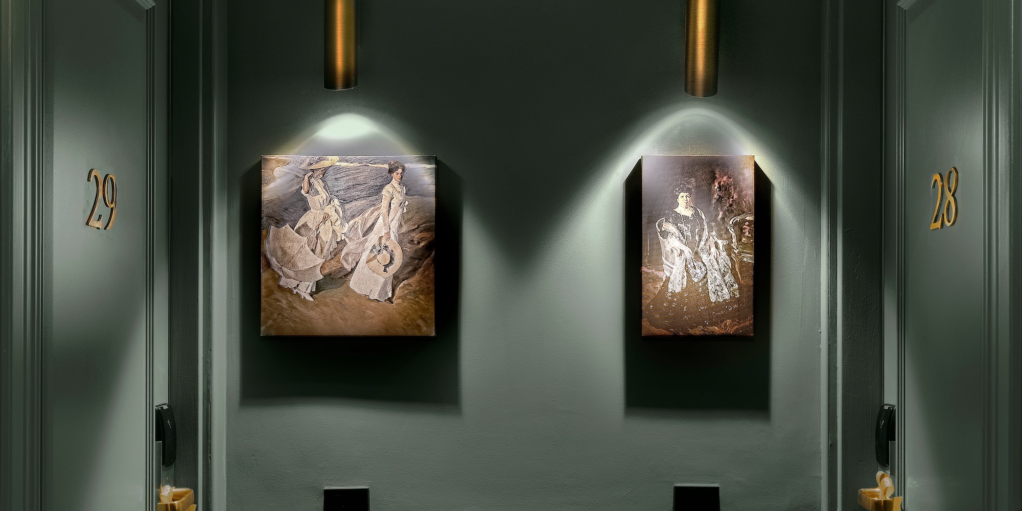 two paintings on the wall