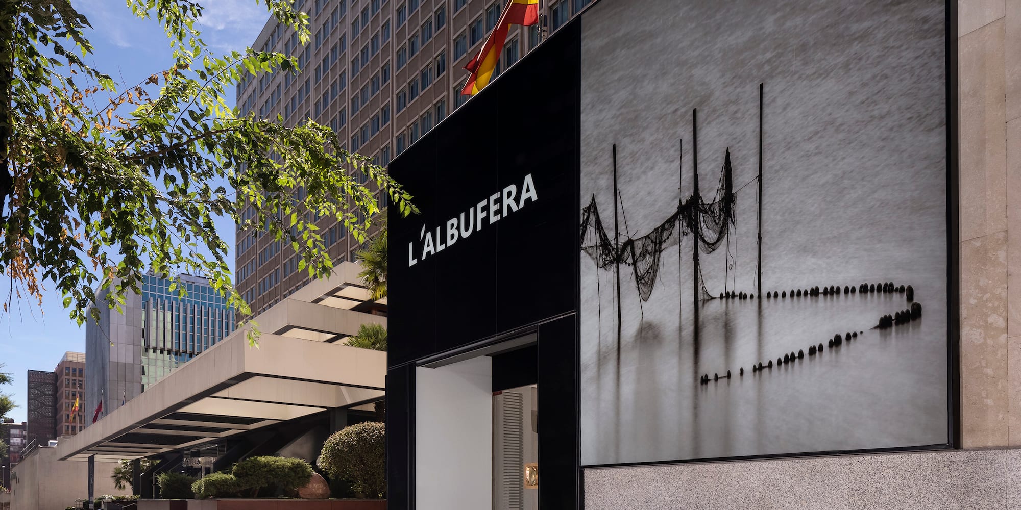 a building with a sign on the side