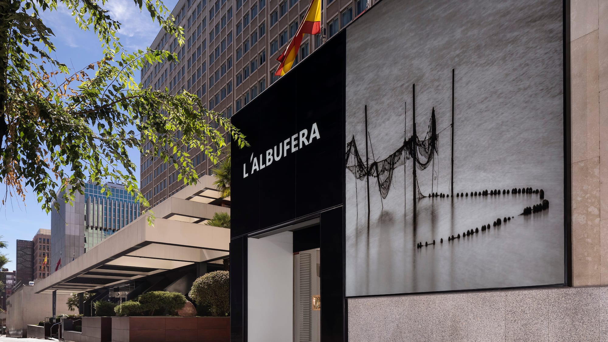 a building with a sign on the side