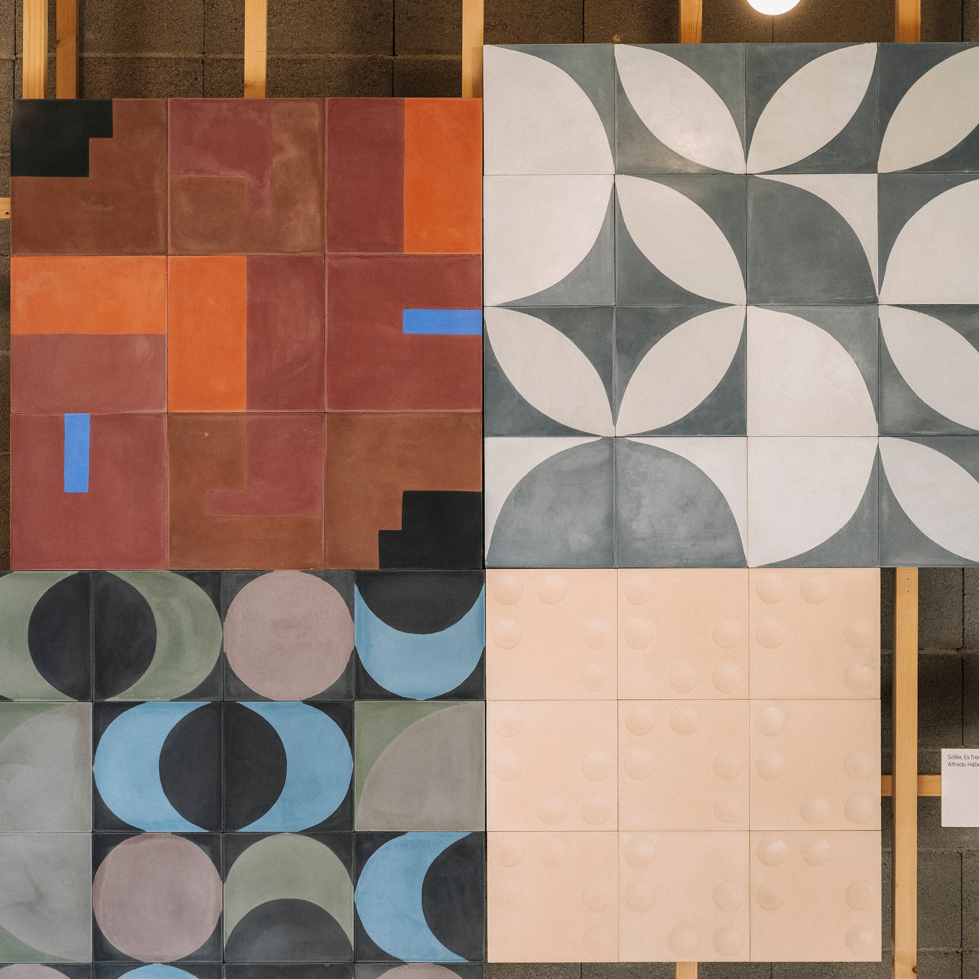 a group of tiles on a wall