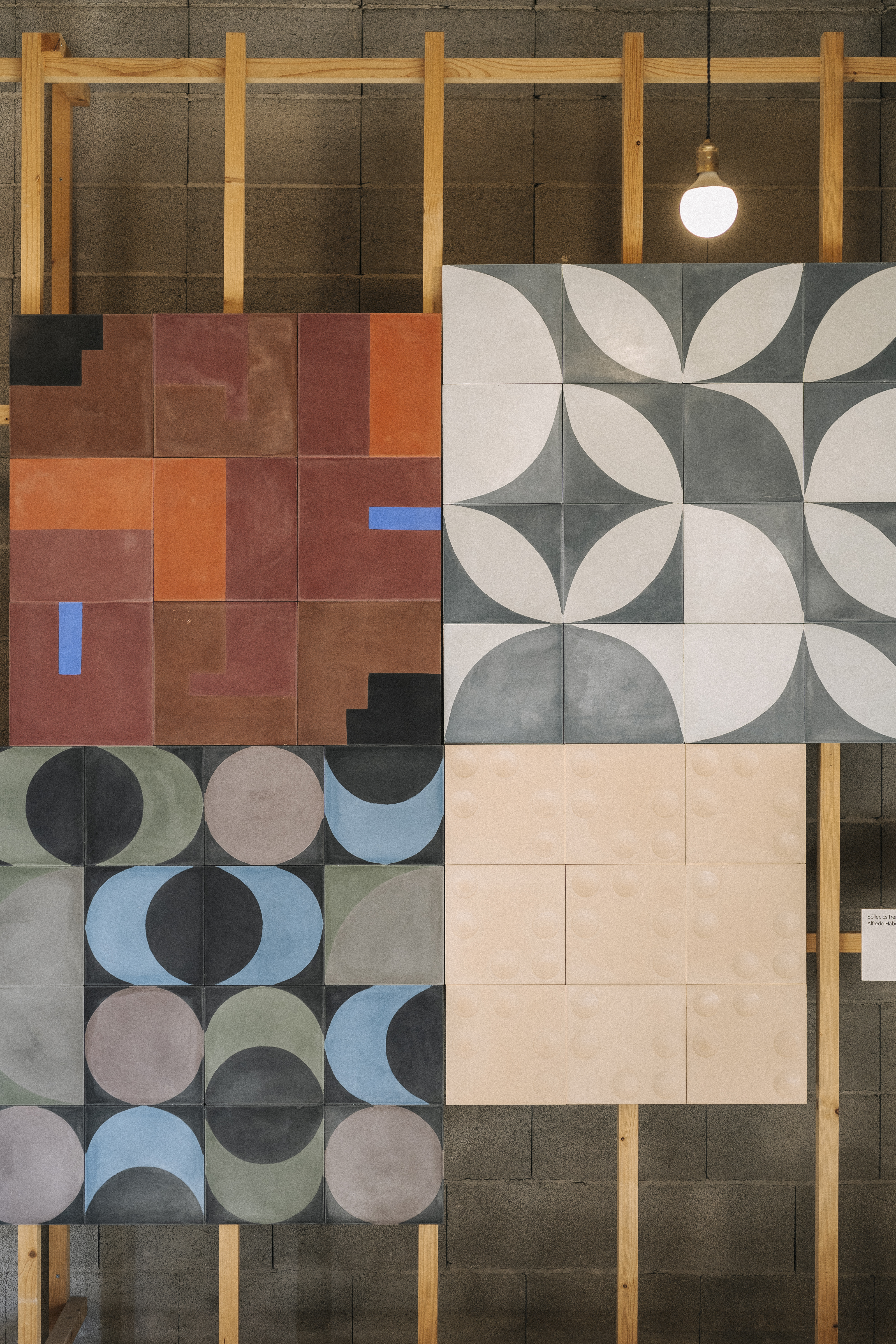 a group of tiles on a wall
