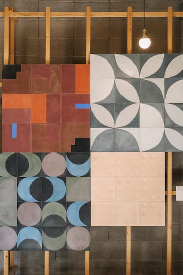 a group of tiles on a wall
