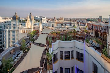 a rooftop view of a city