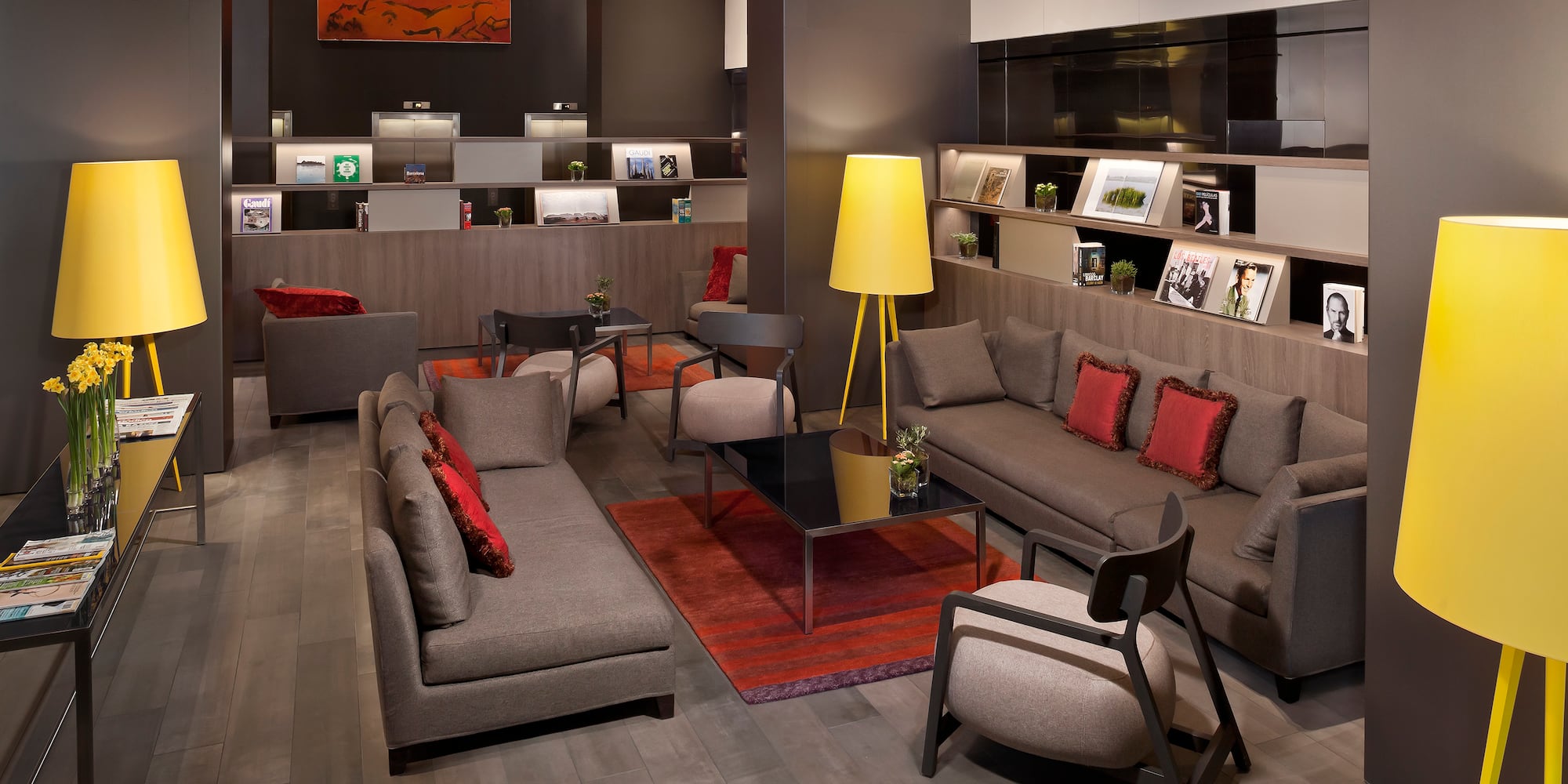 a room with couches and chairs