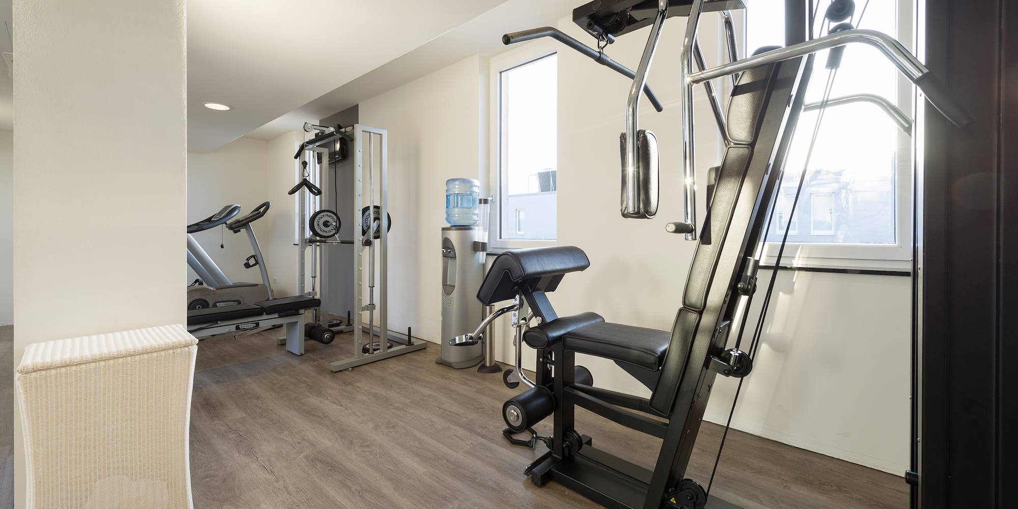 a room with exercise equipment