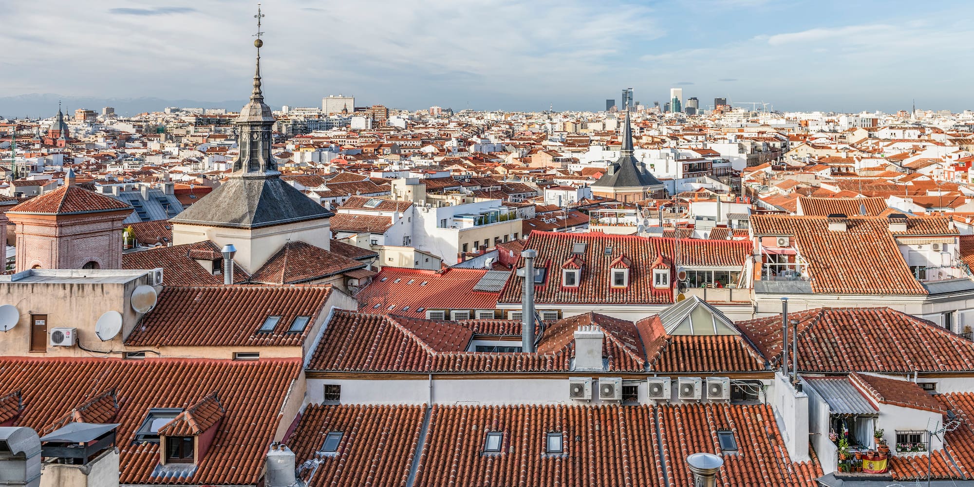 a city with many red roofs