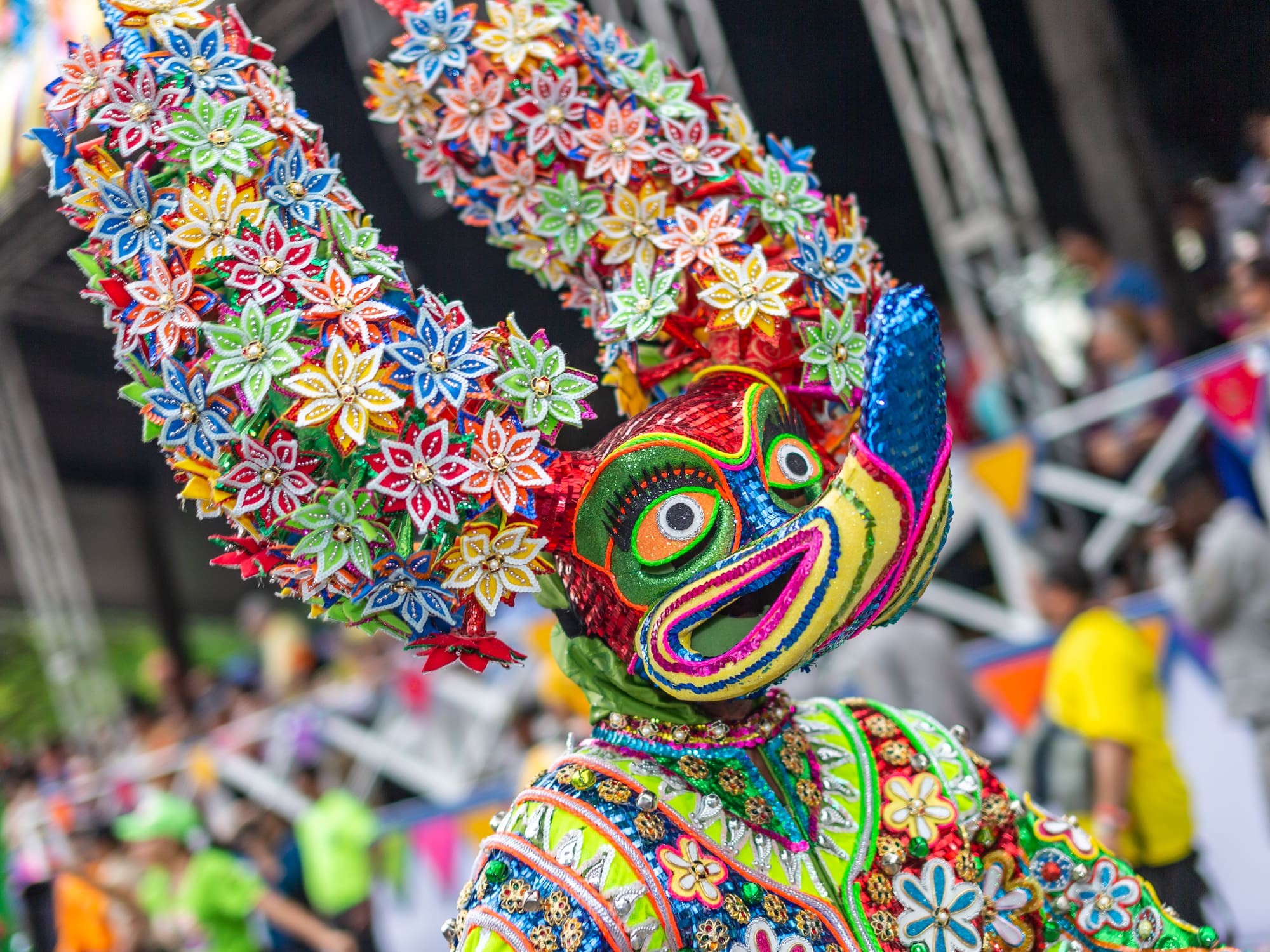 a person wearing a colorful garment