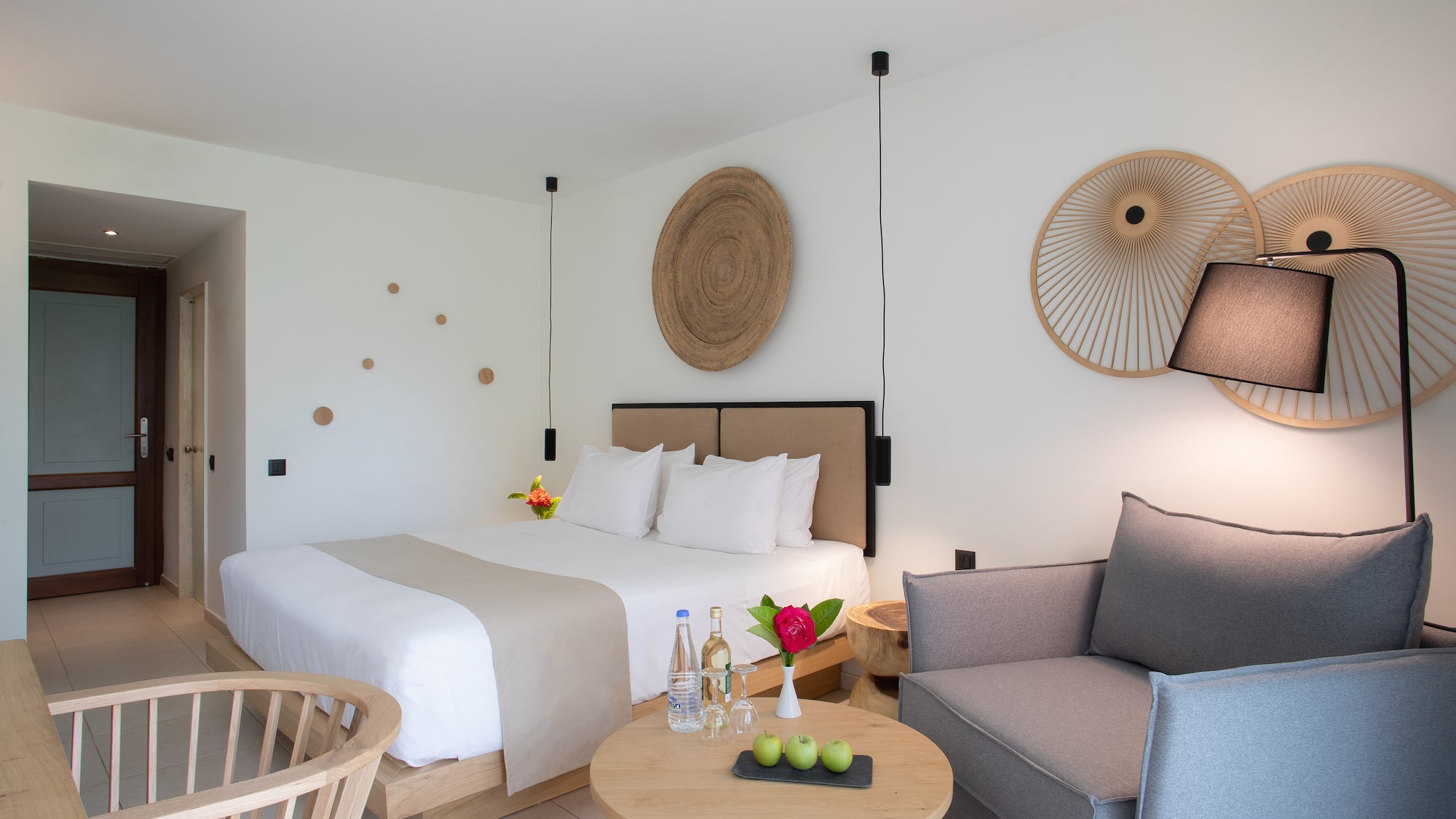 a room with a bed and a couch