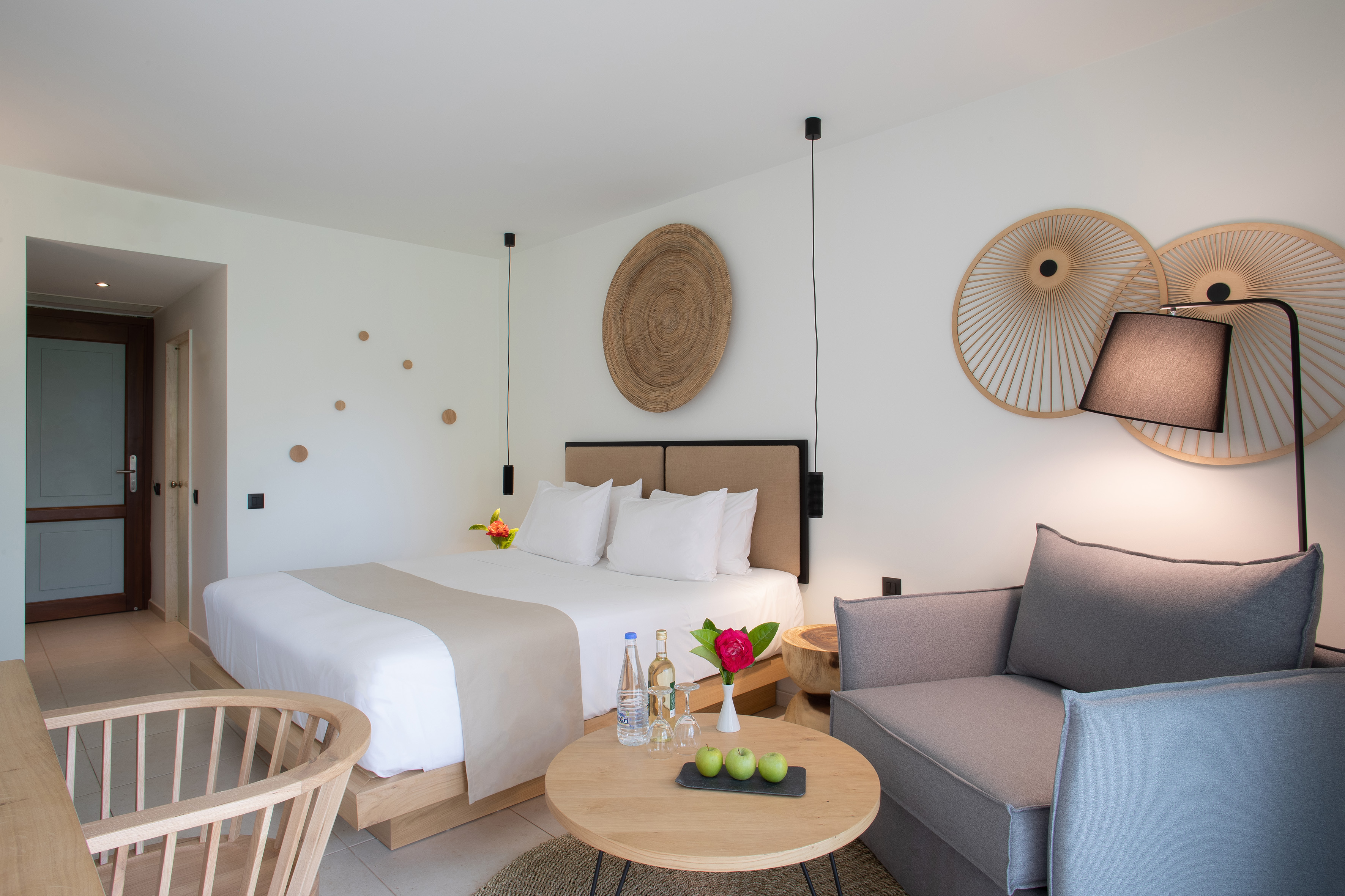 a room with a bed and a couch