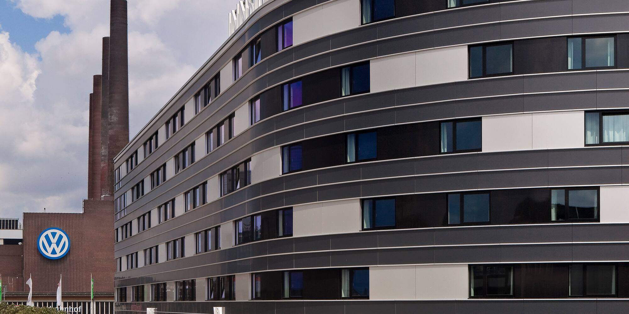 a building with many windows