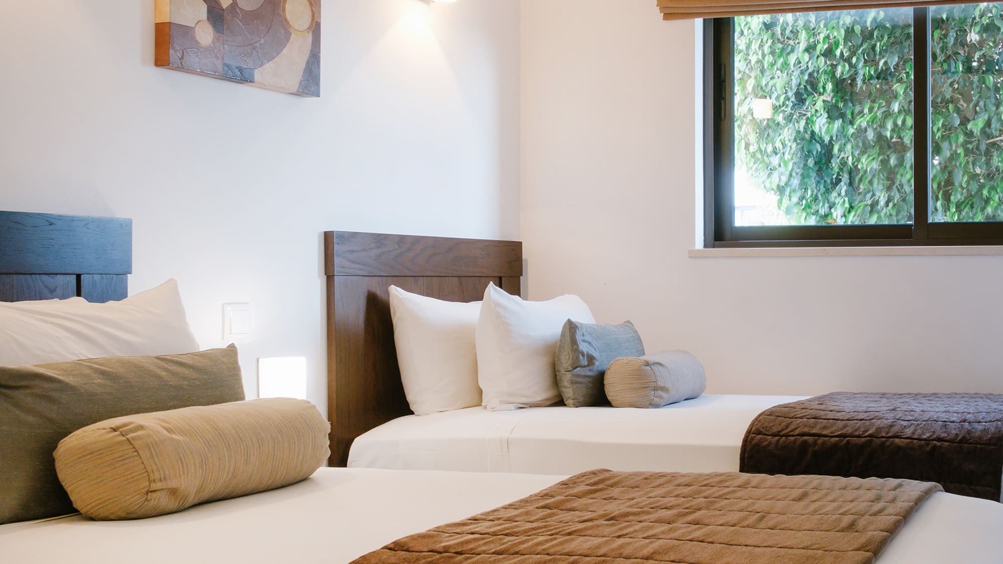 a room with two beds