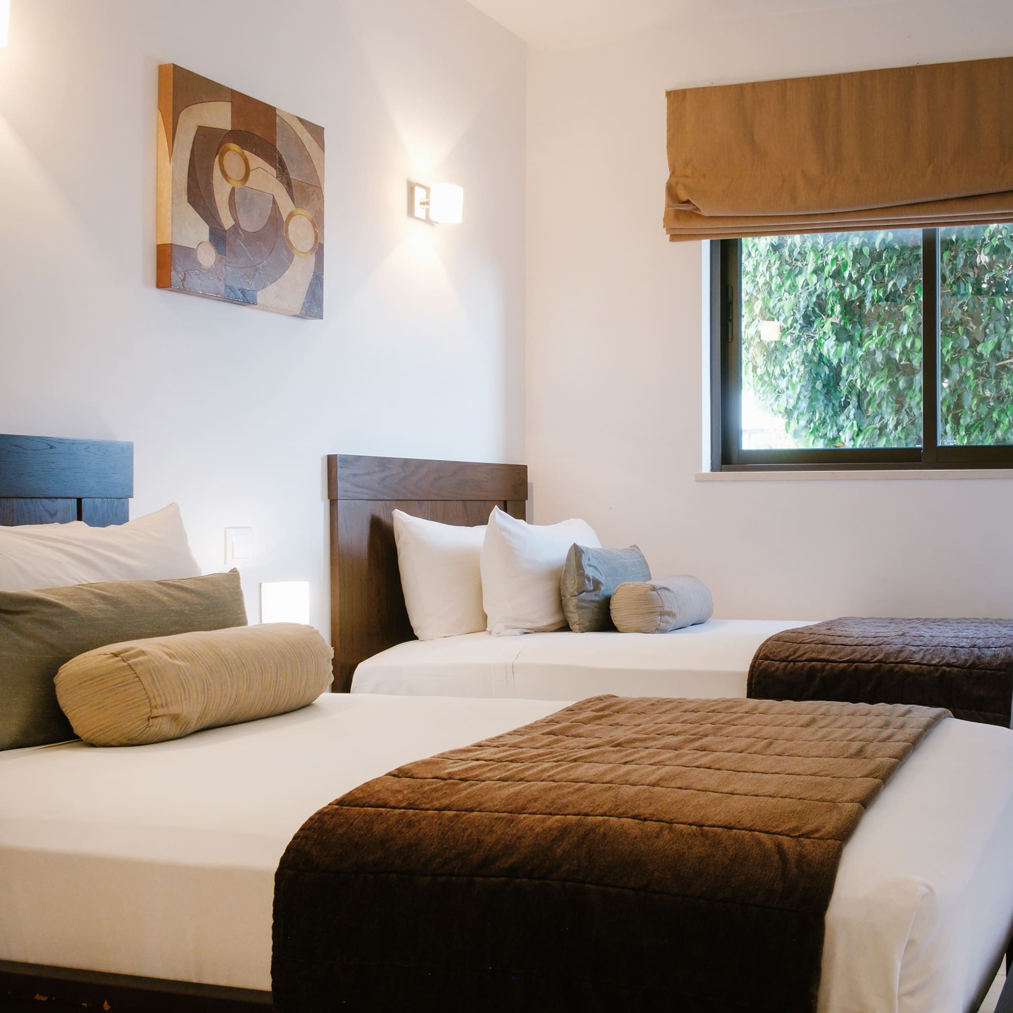 a room with two beds