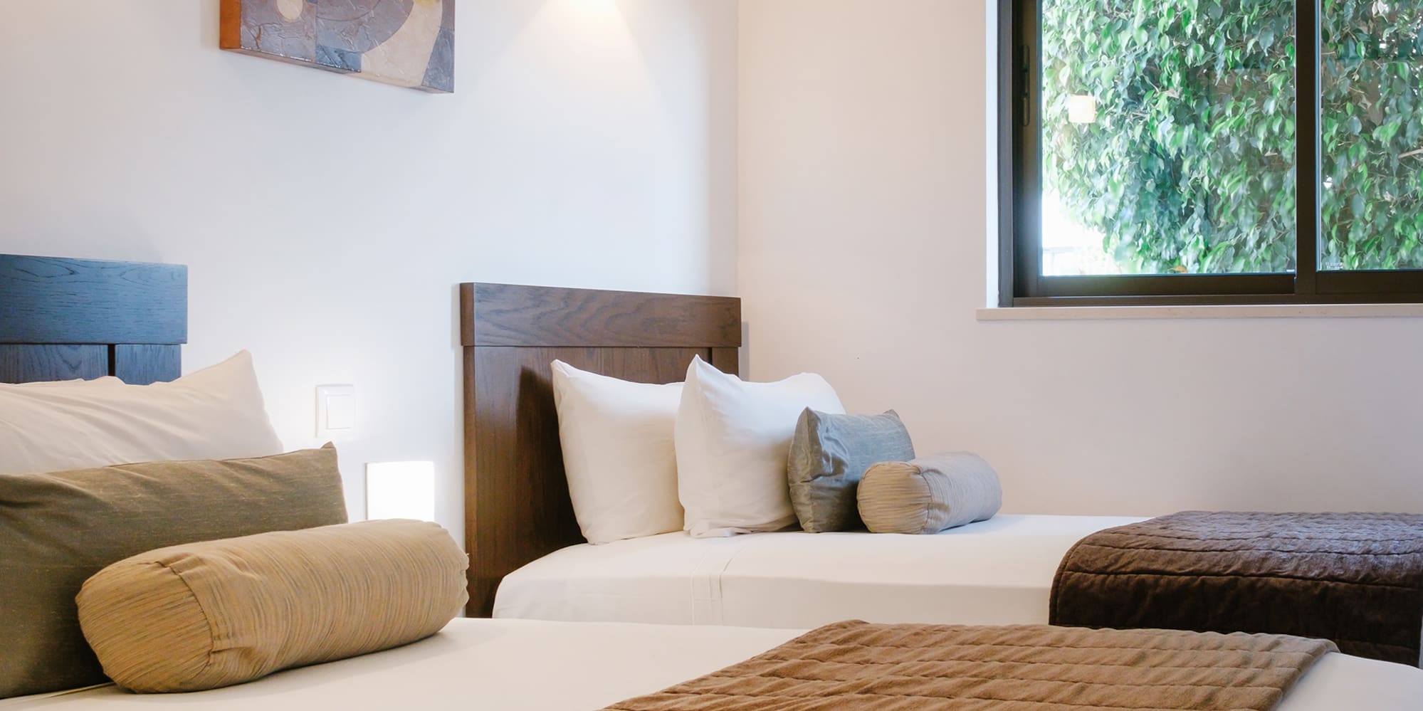 a room with two beds