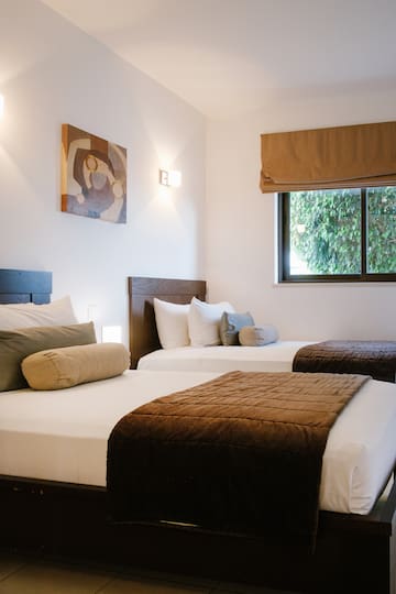 a room with two beds