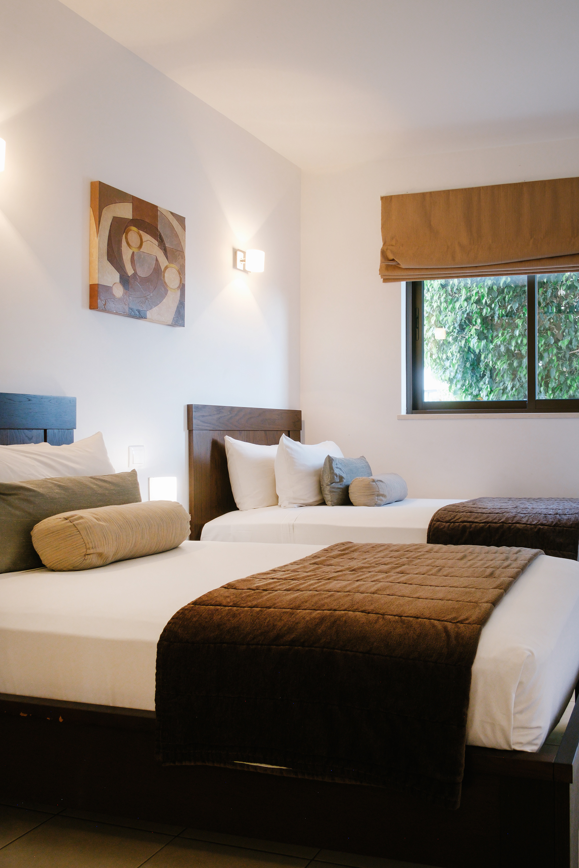 a room with two beds