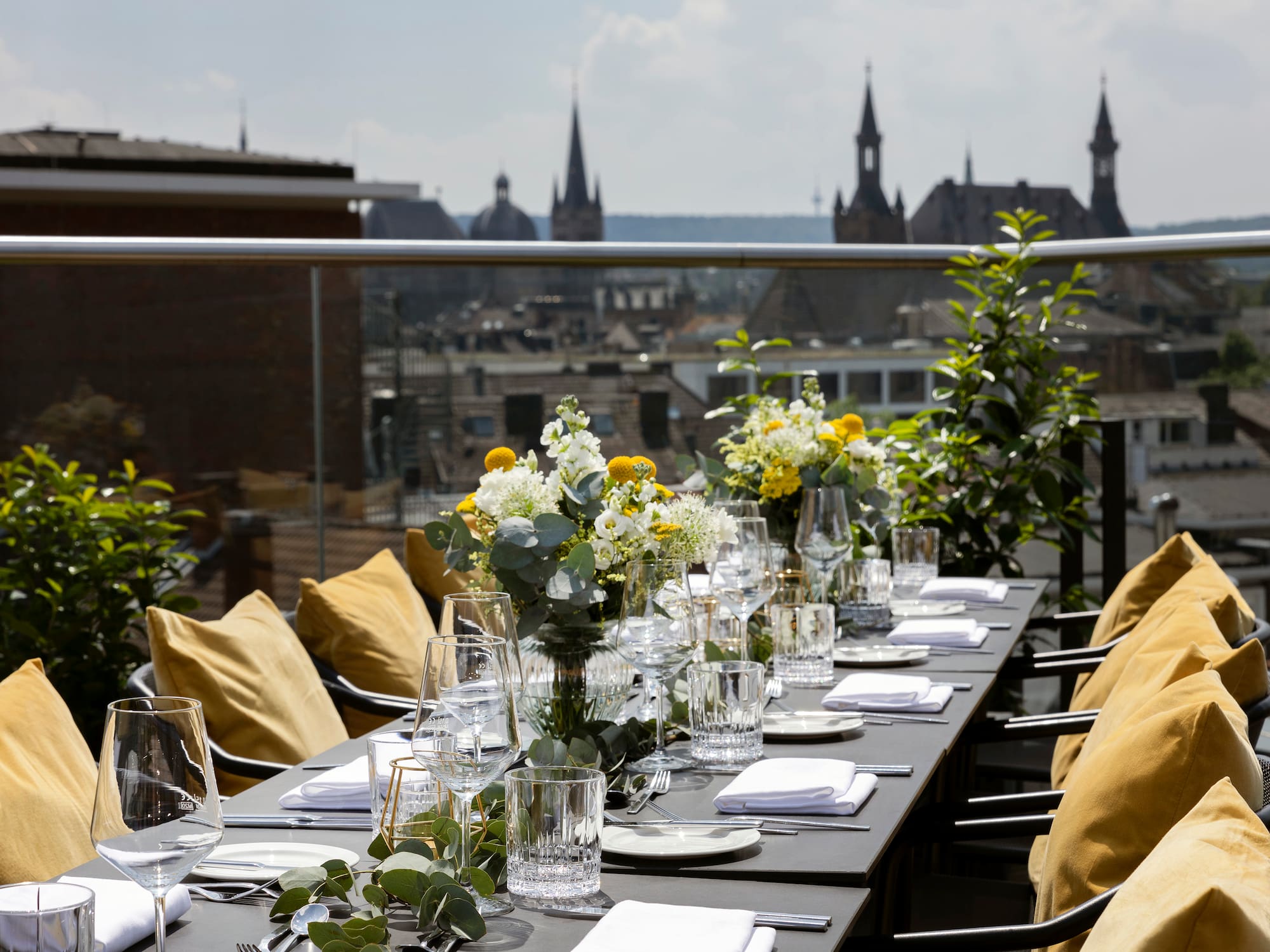 a table set for a dinner party