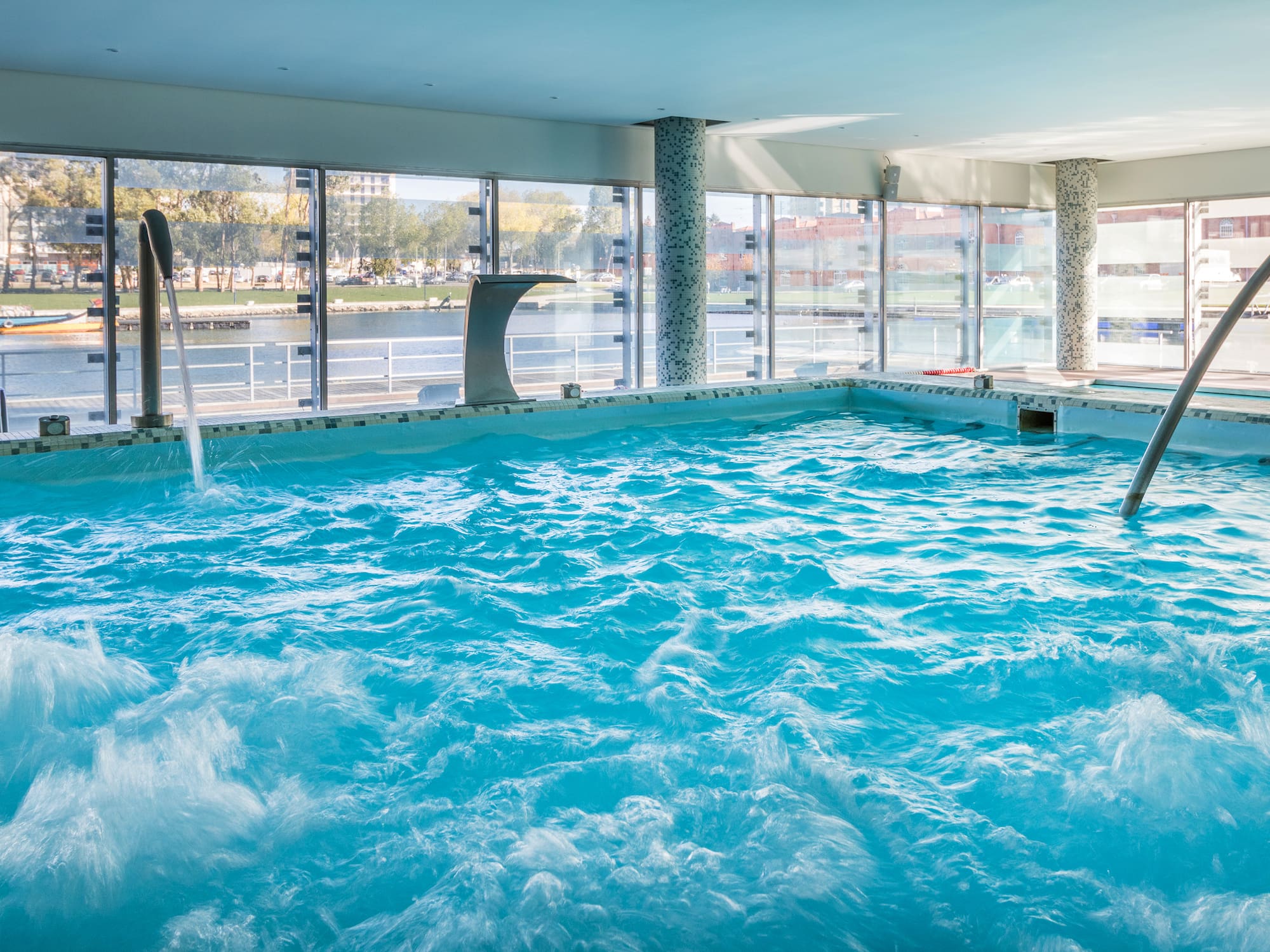 a person in a swimming pool