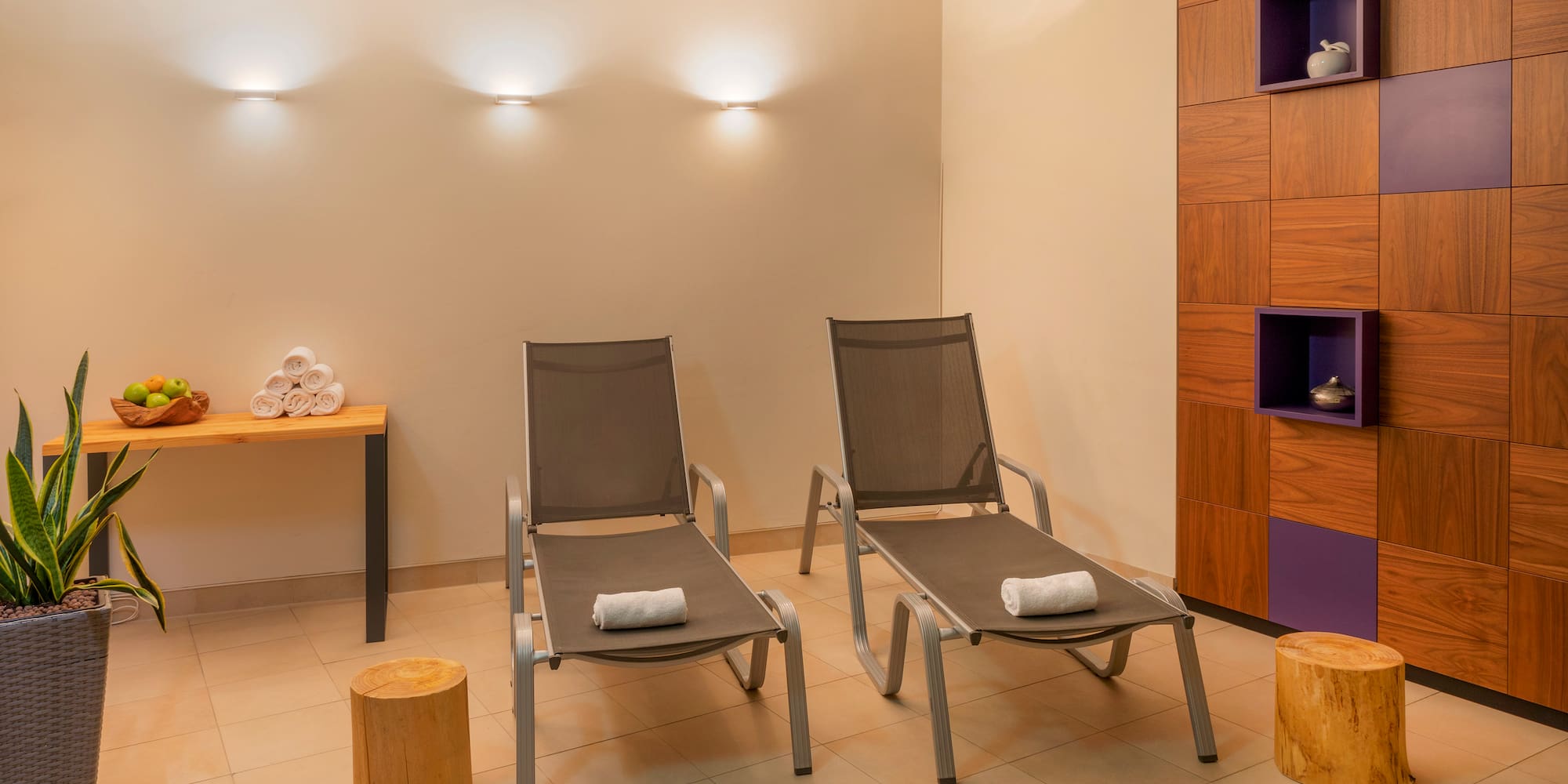 a room with chairs and a table