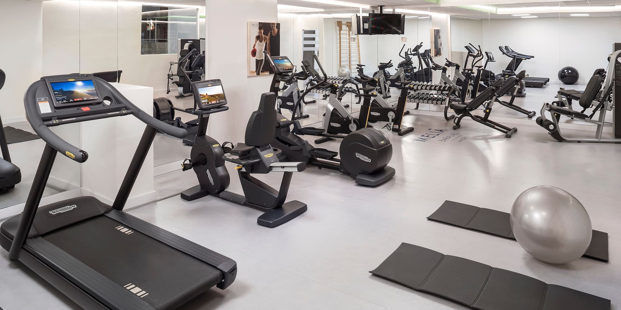 a room with exercise equipment