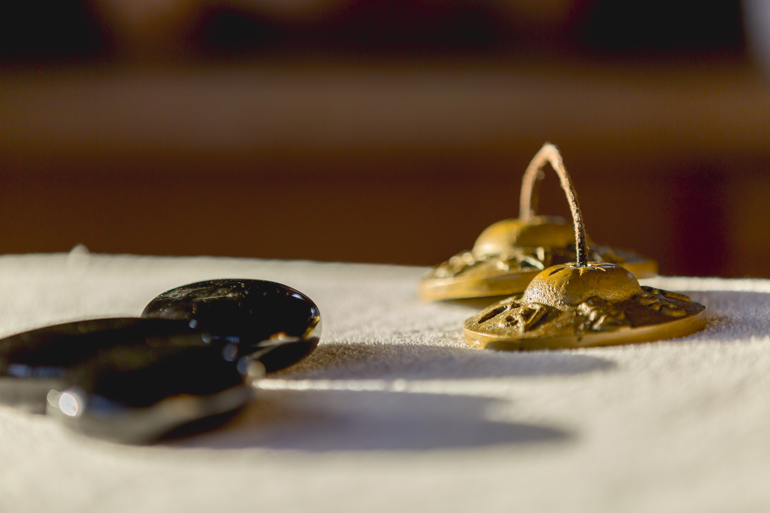 a group of small musical instruments