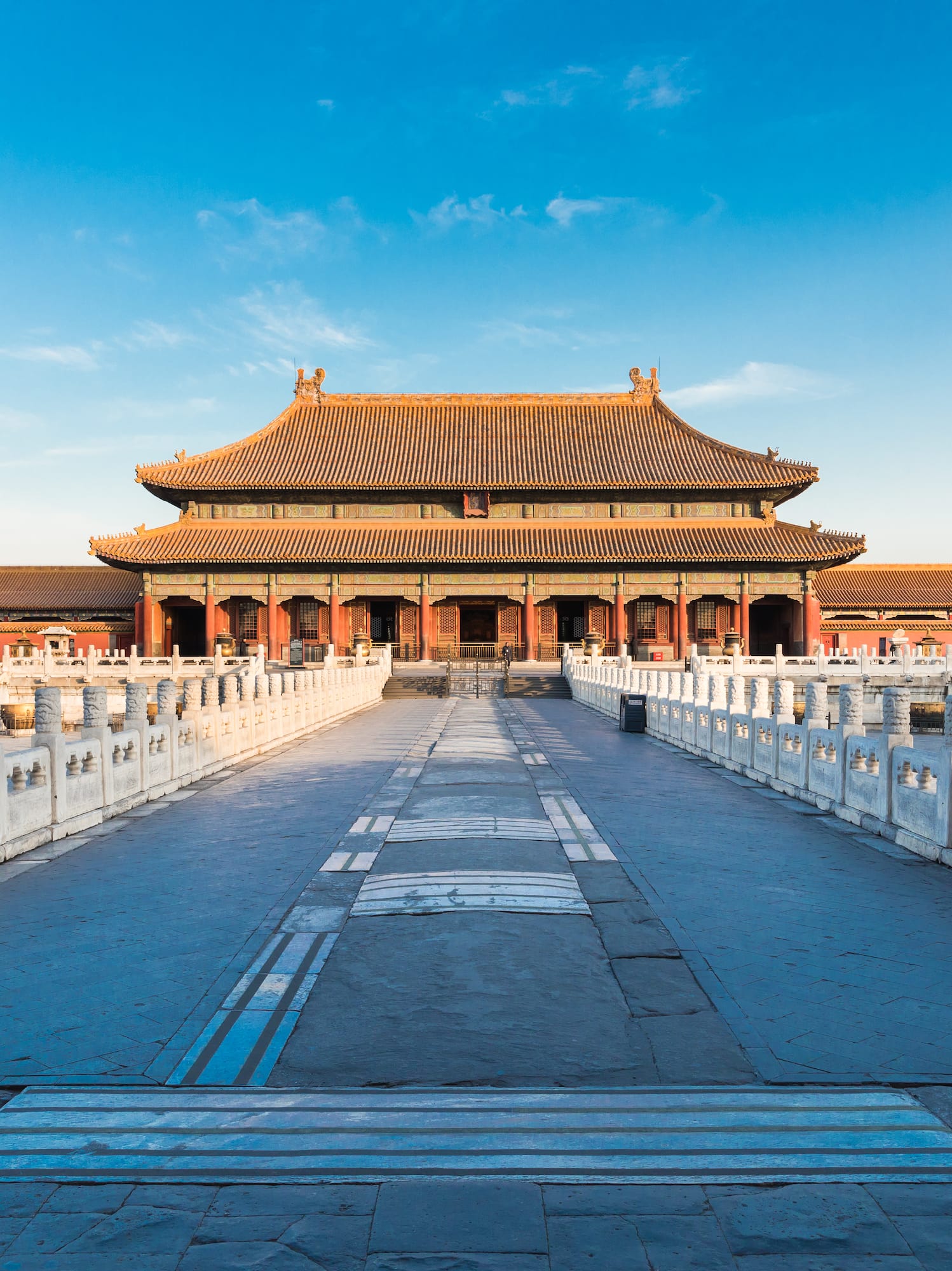 a long walkway leading to Forbidden City