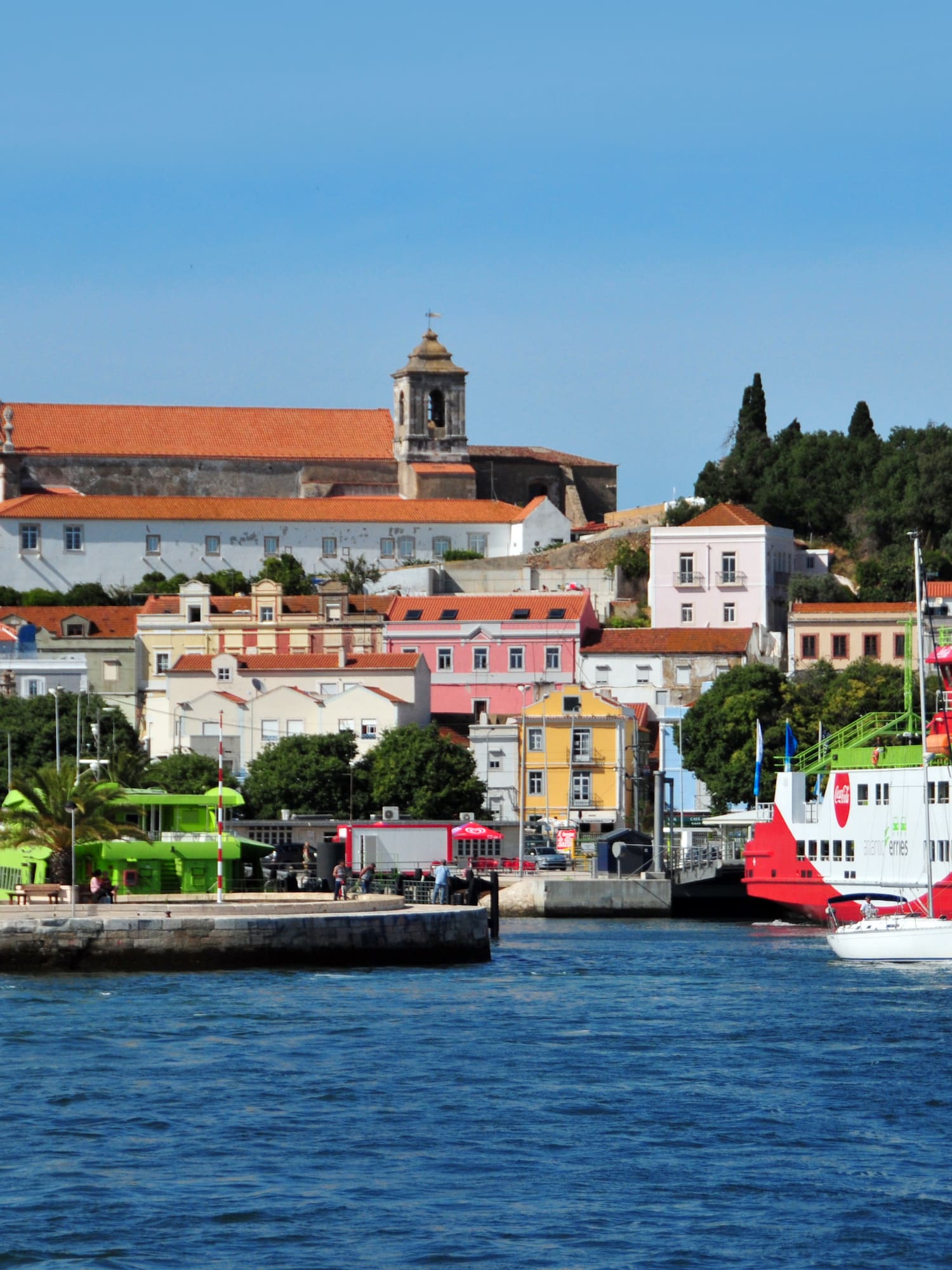 a group of boats on water