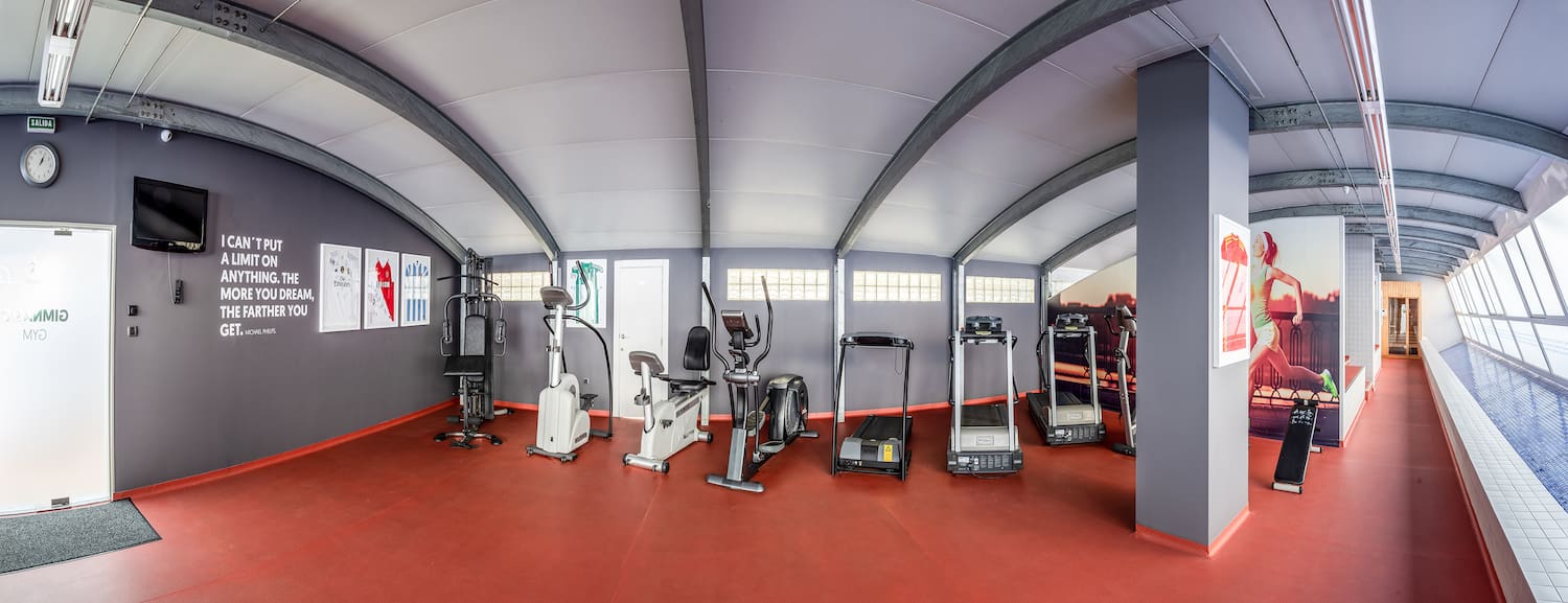a room with exercise equipment