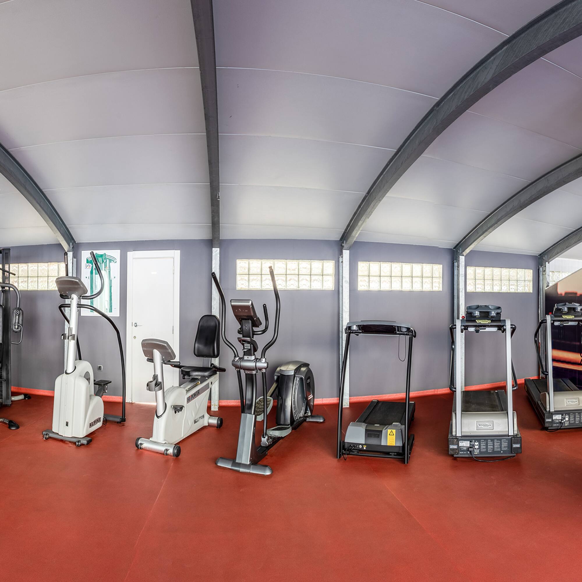 a room with exercise equipment
