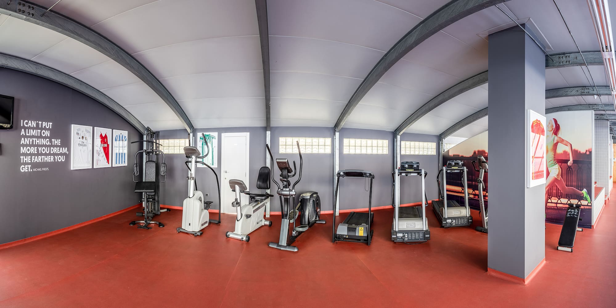 a room with exercise equipment