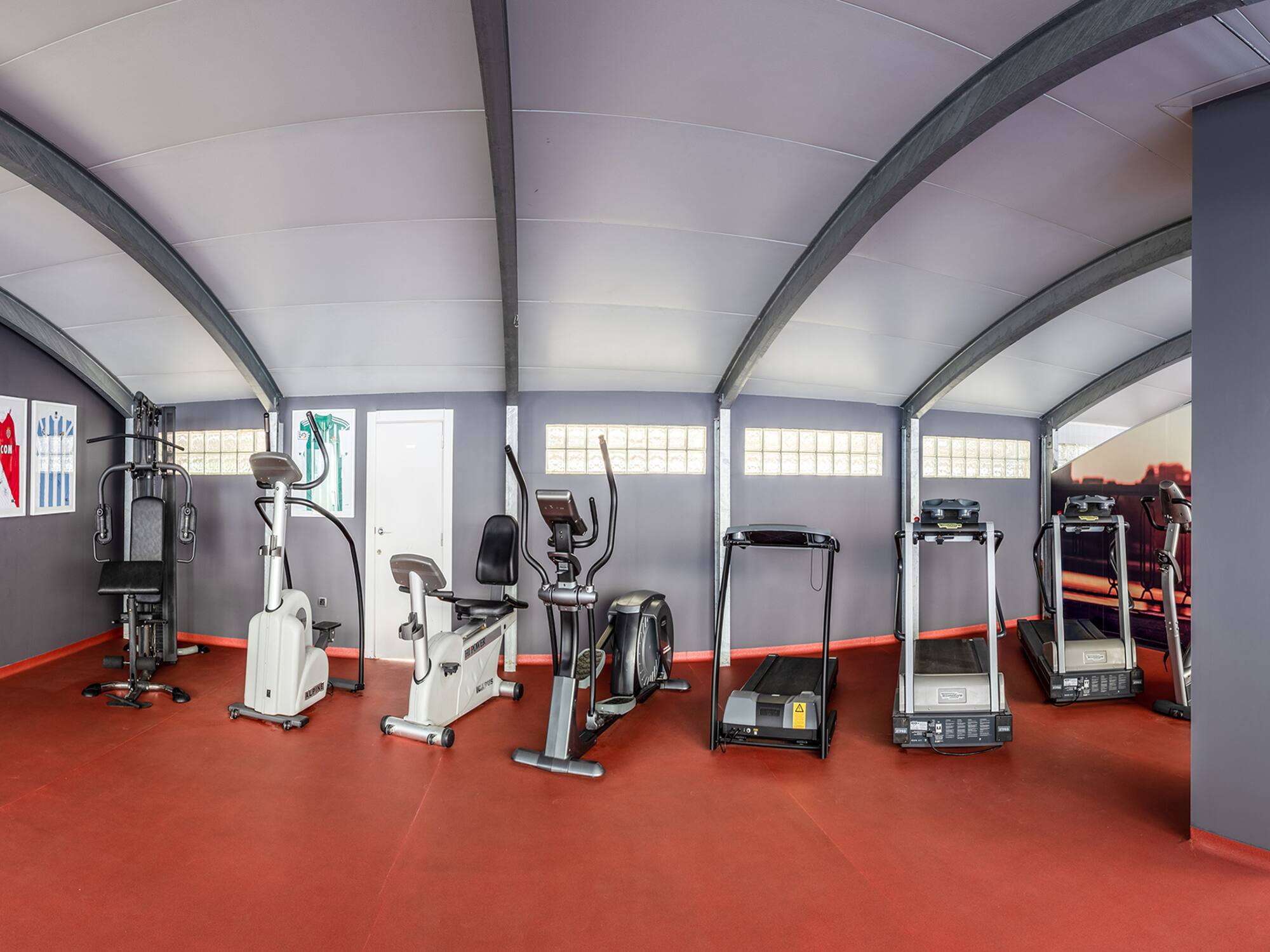 a room with exercise equipment