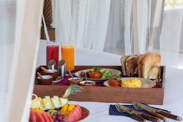 a tray of food on a table