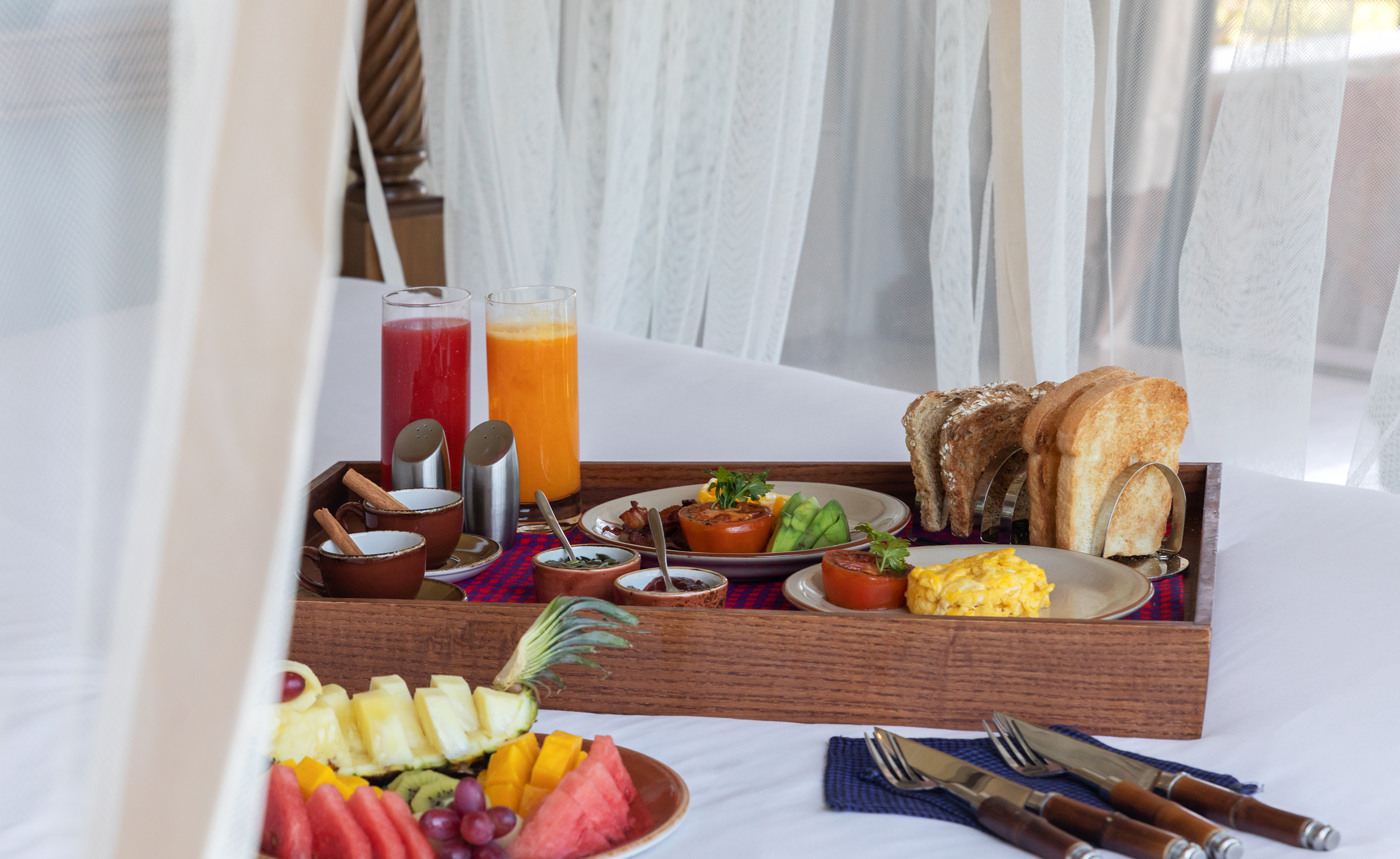 a tray of food on a table