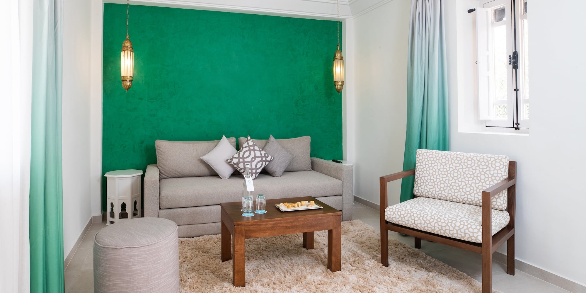 a living room with a couch and a coffee table