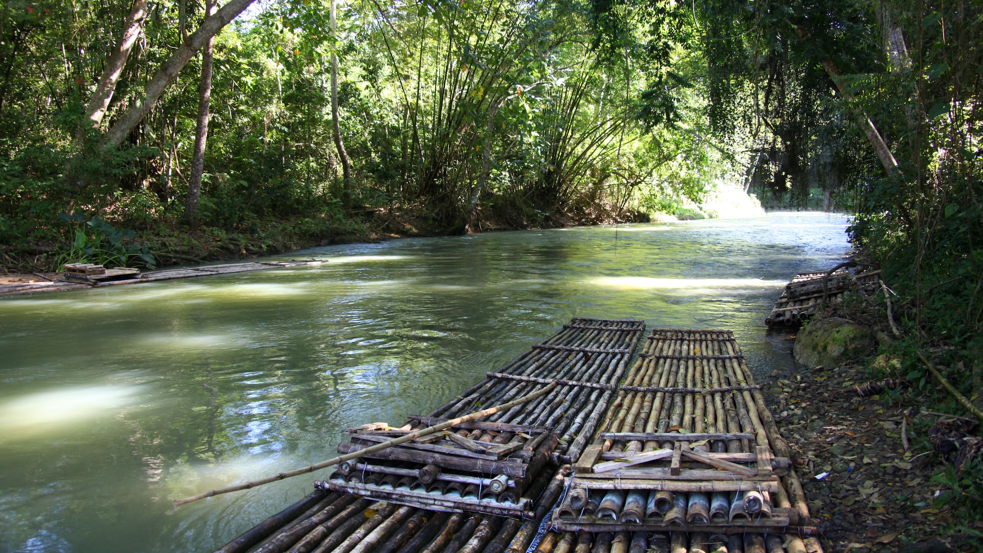 a raft on a river