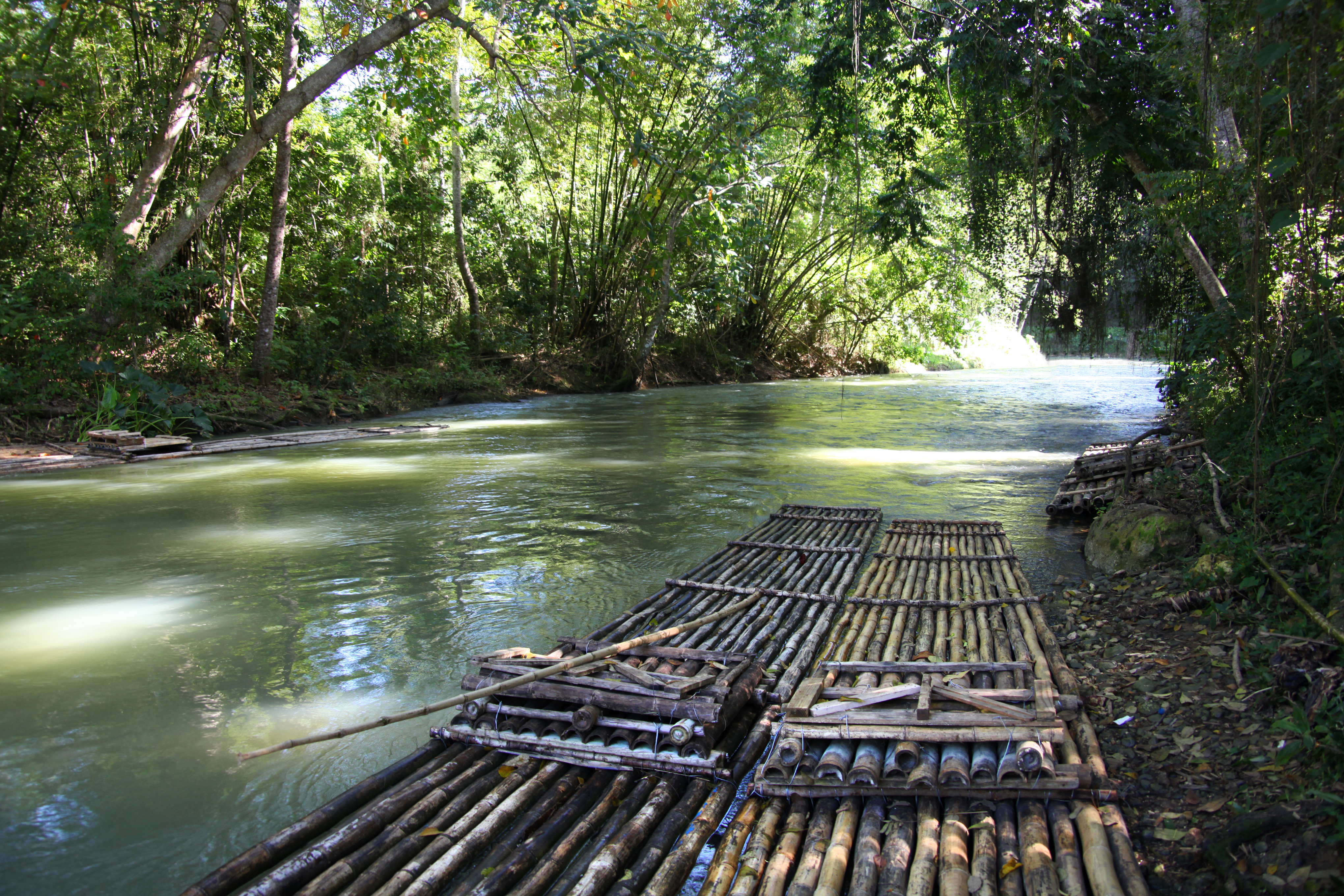 a raft on a river