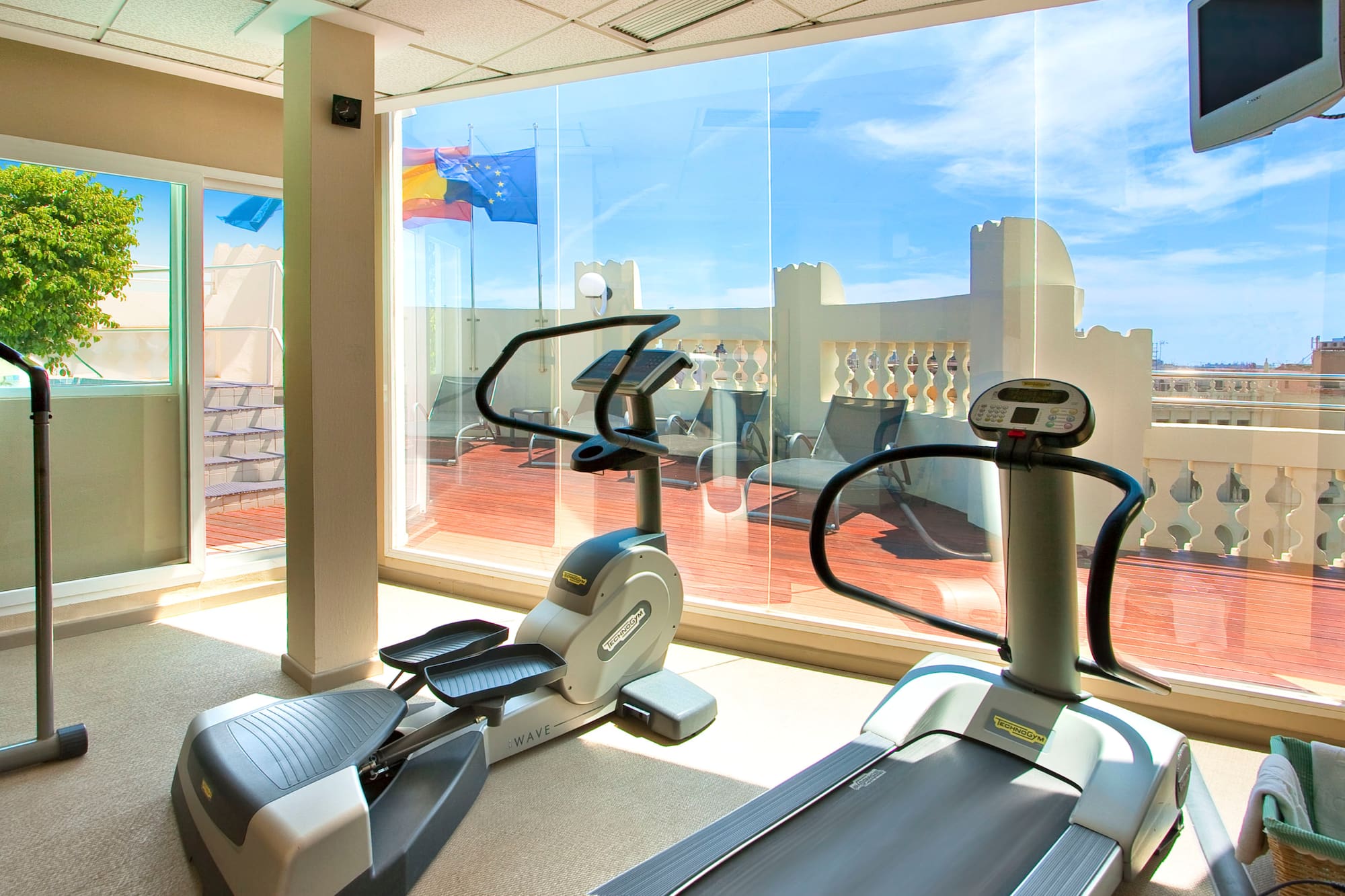 a gym with exercise machines