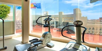 a gym with exercise machines