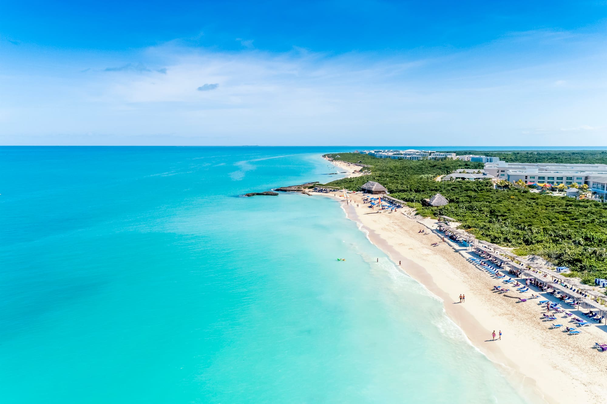 a beach with people on it