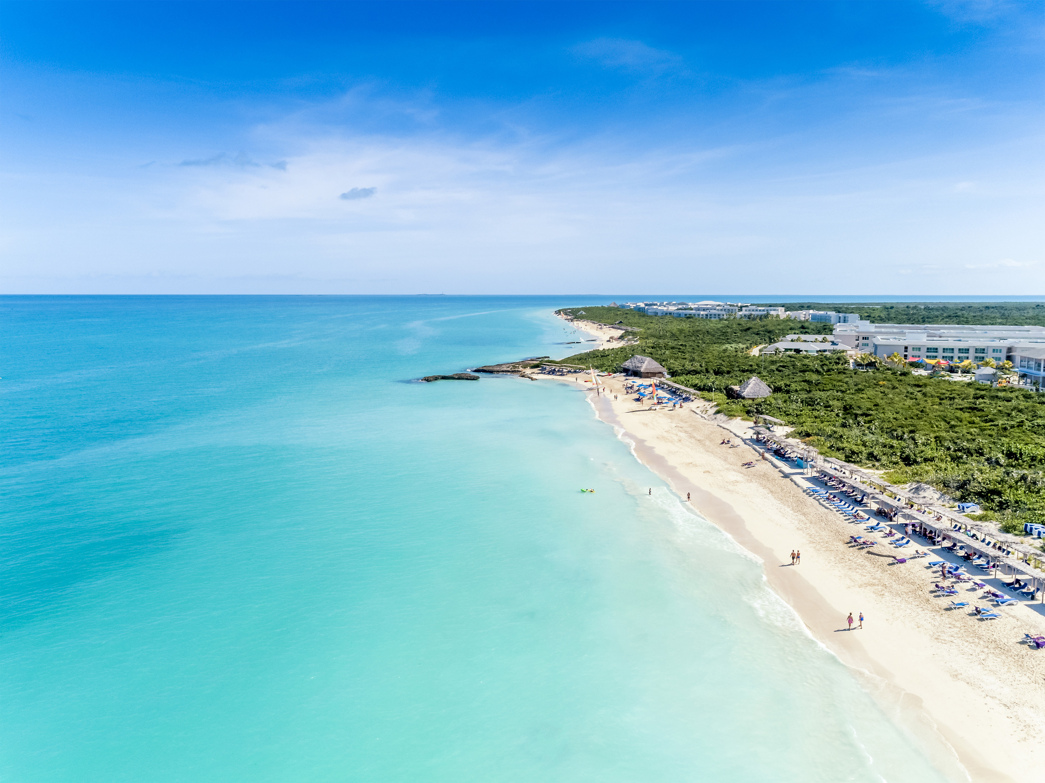 a beach with people on it