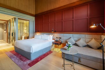a room with a bed and a couch