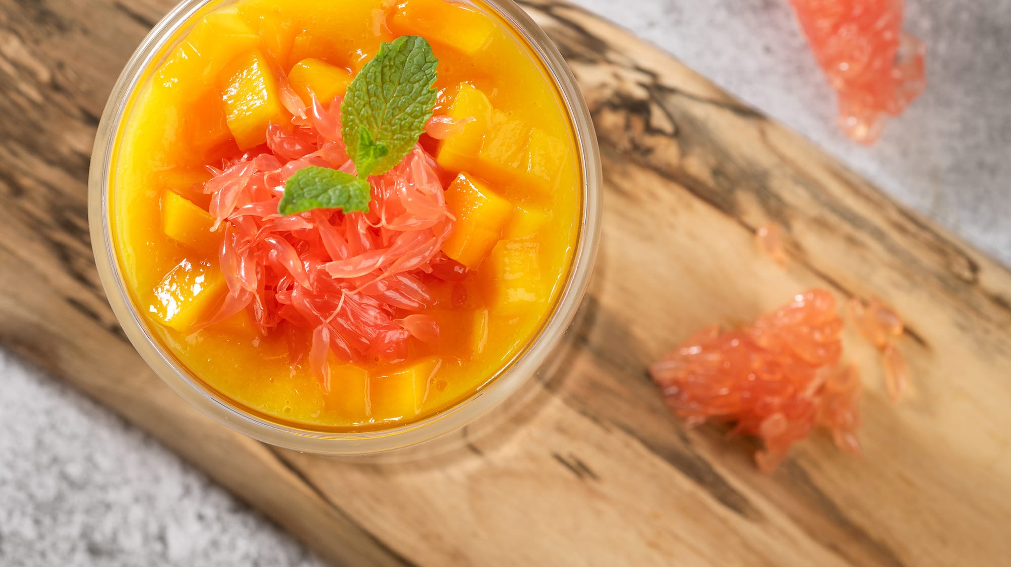 a glass of fruit juice