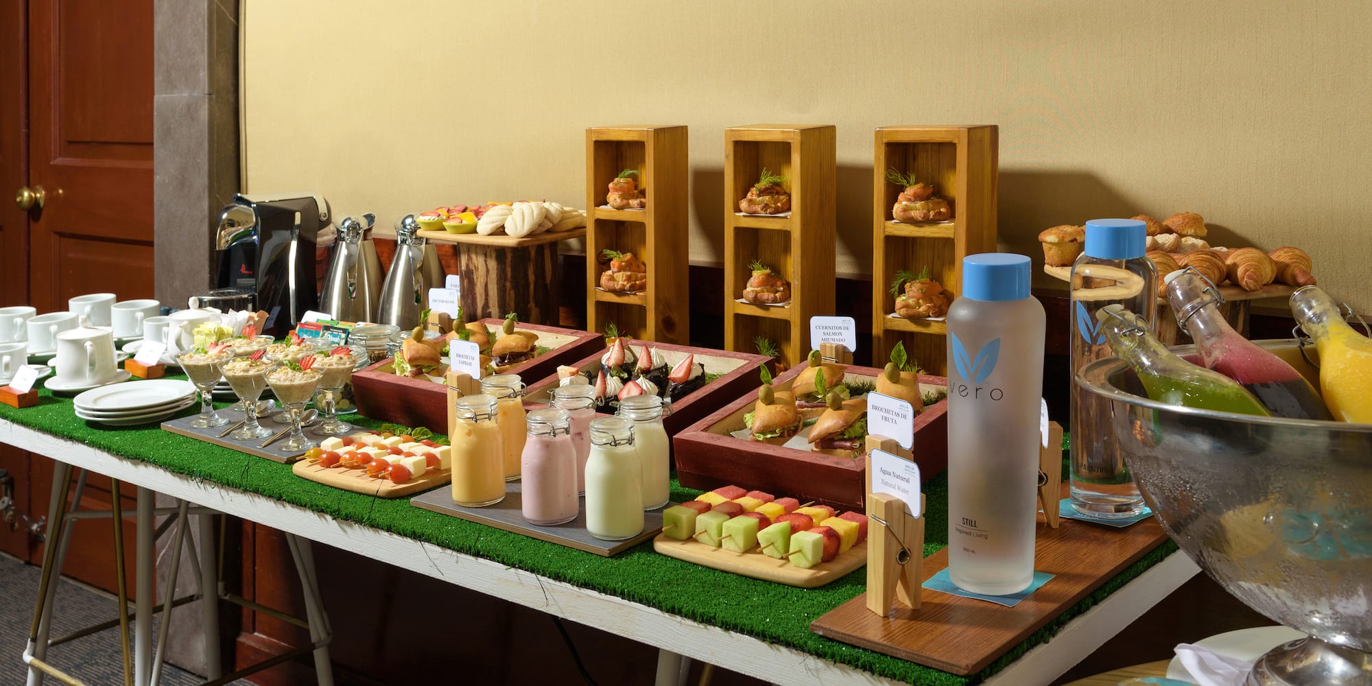 a table with food on it