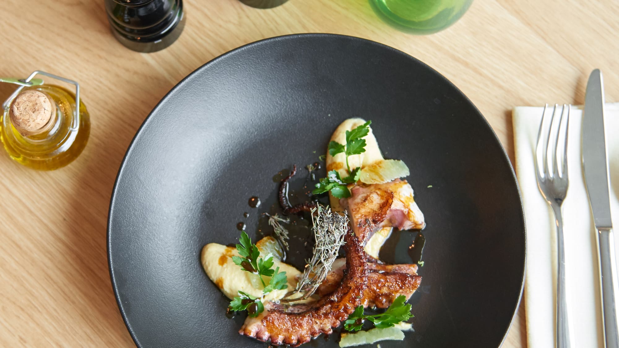 a plate of food on a table