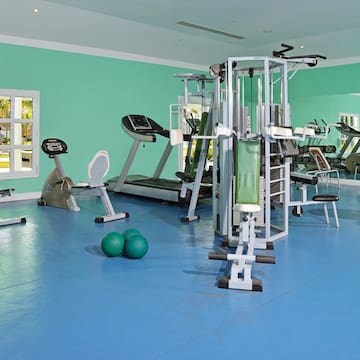 a room with exercise equipment