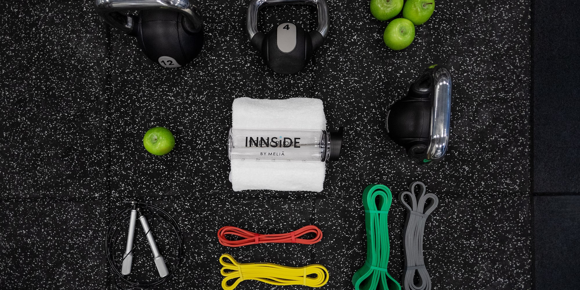 a group of objects on a black surface