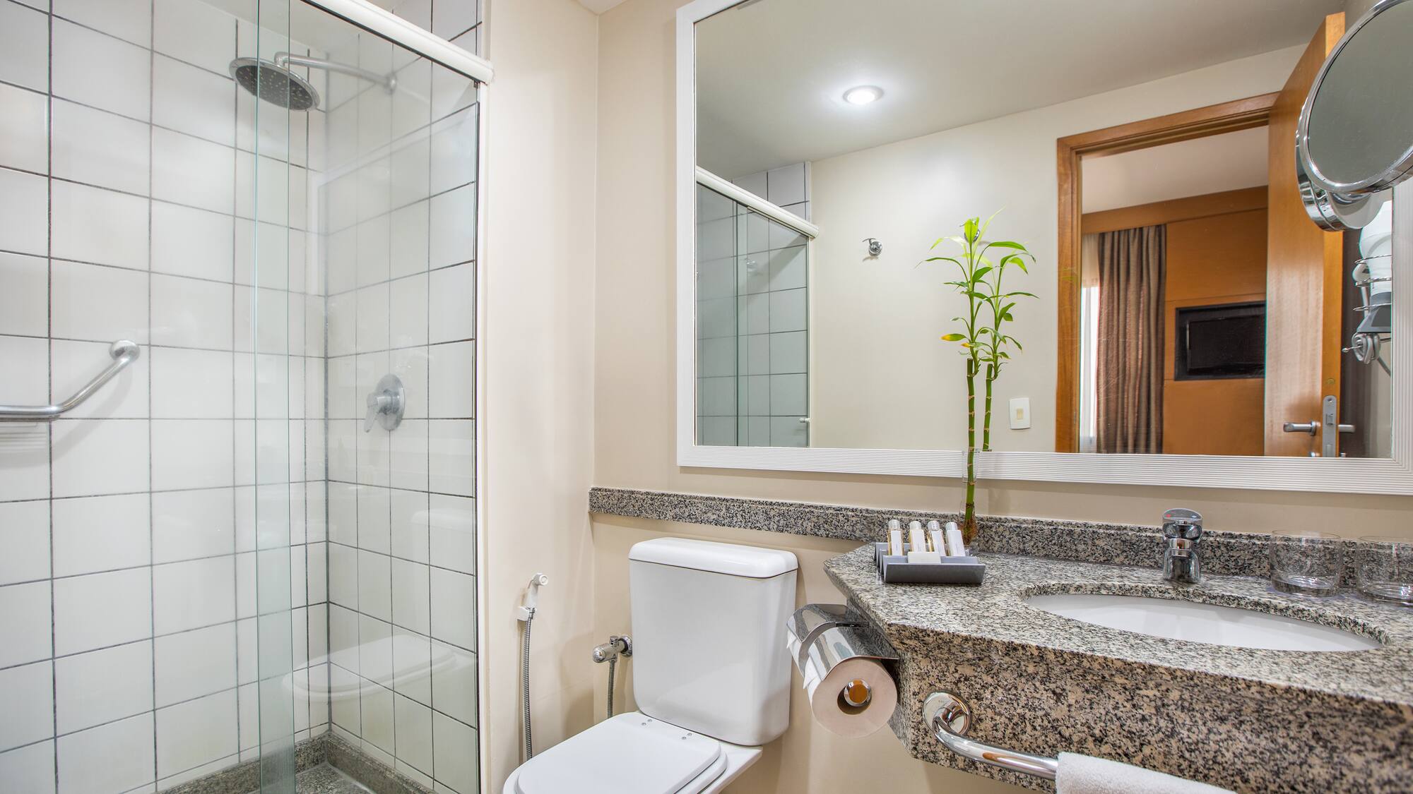 a bathroom with a sink and toilet