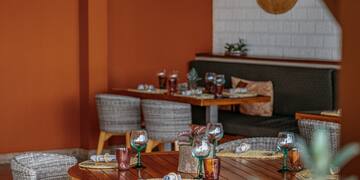 a table set up for a meal