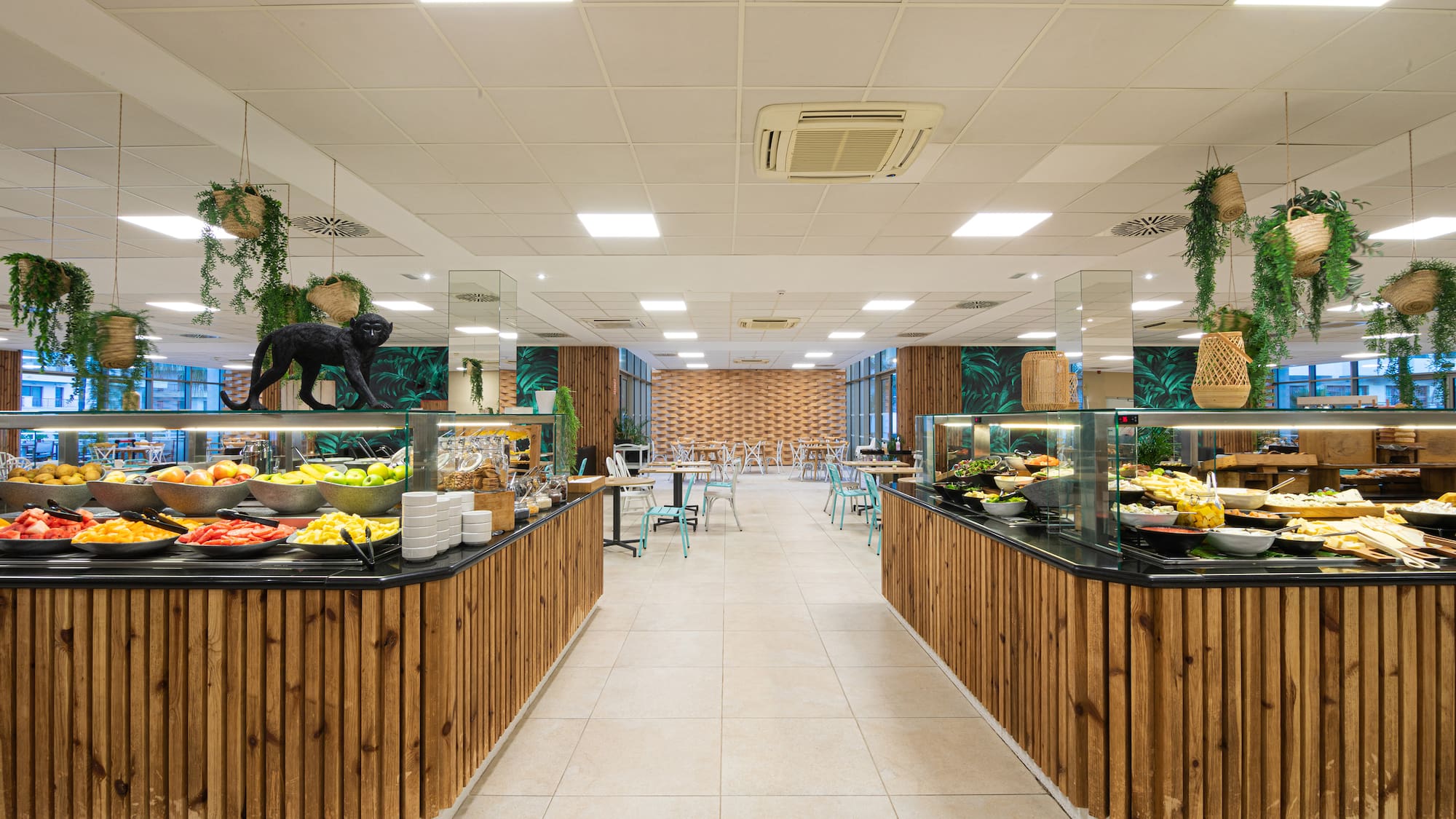 a food buffet in a restaurant