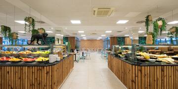 a food buffet in a restaurant